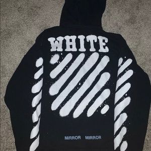 OFF WHITE Black & White Spray Painted Hoodie